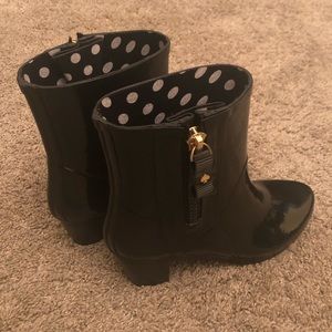 KATE SPADE black rainboots size 7